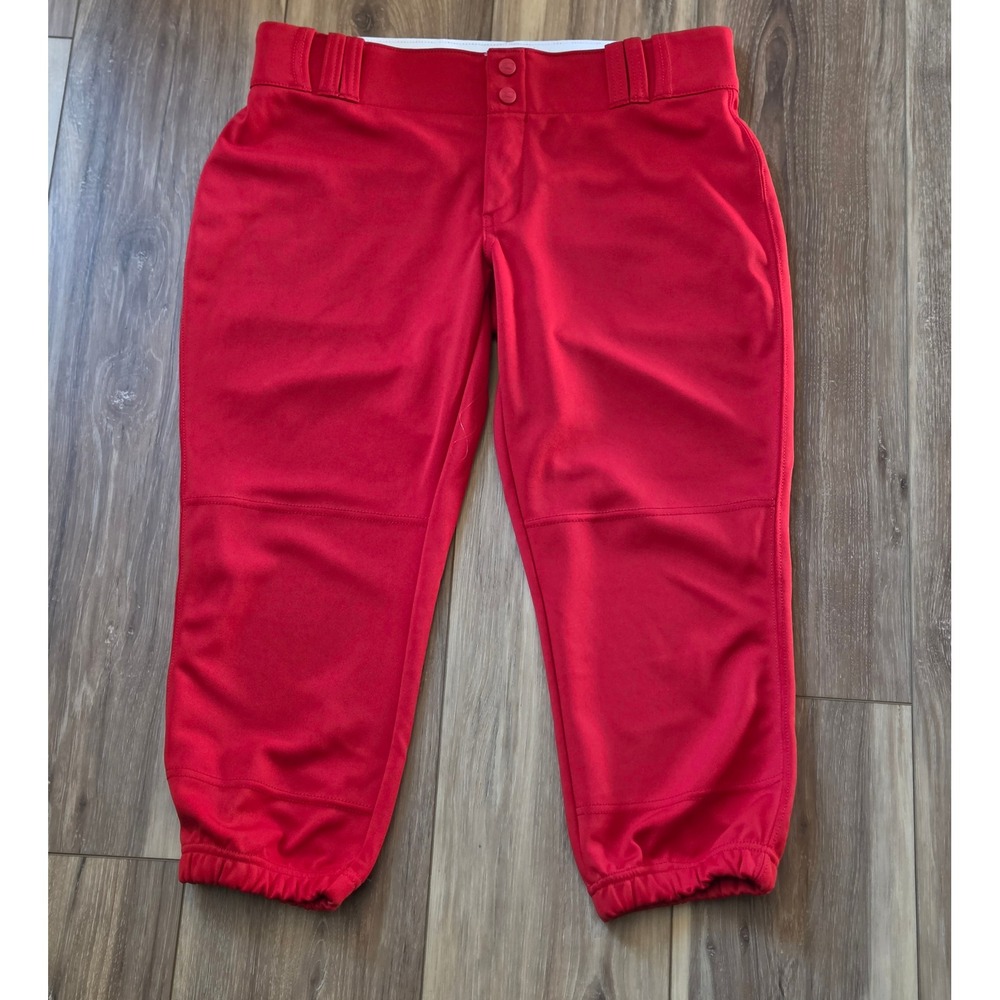 Champro Elastic Cuffed Softball Pants Women's Size Large Red